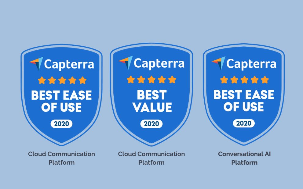 Capterra best badges are awarded to Quiq for Cloud Communications Platform
