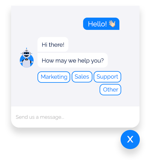 Online customer service chatbot conversations with a customer