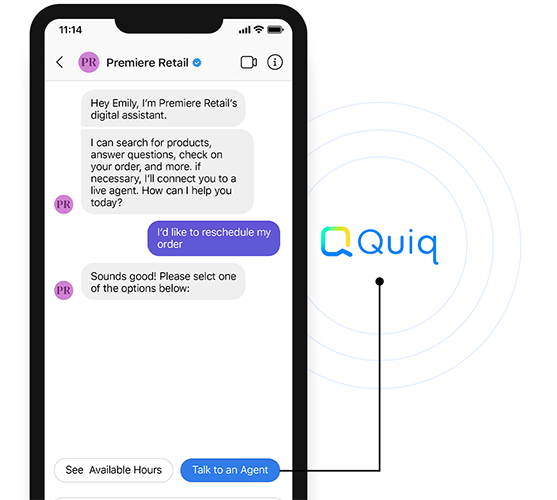 Quiq example chat 