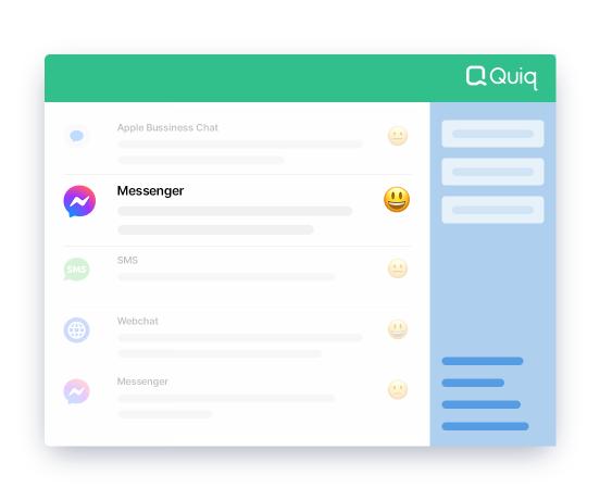 Quiq's Facebook Messenger user interface