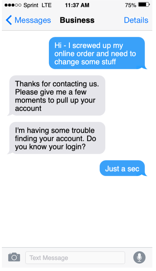 texting with customers