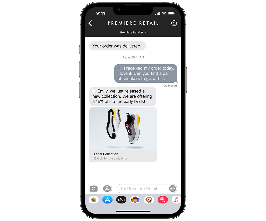 Apple Messages for Business - Order Delivered