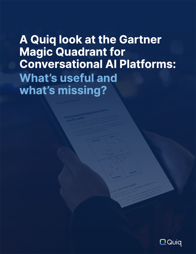 A Quiq look at the Gartner Magic Quadrant for Conversational AI