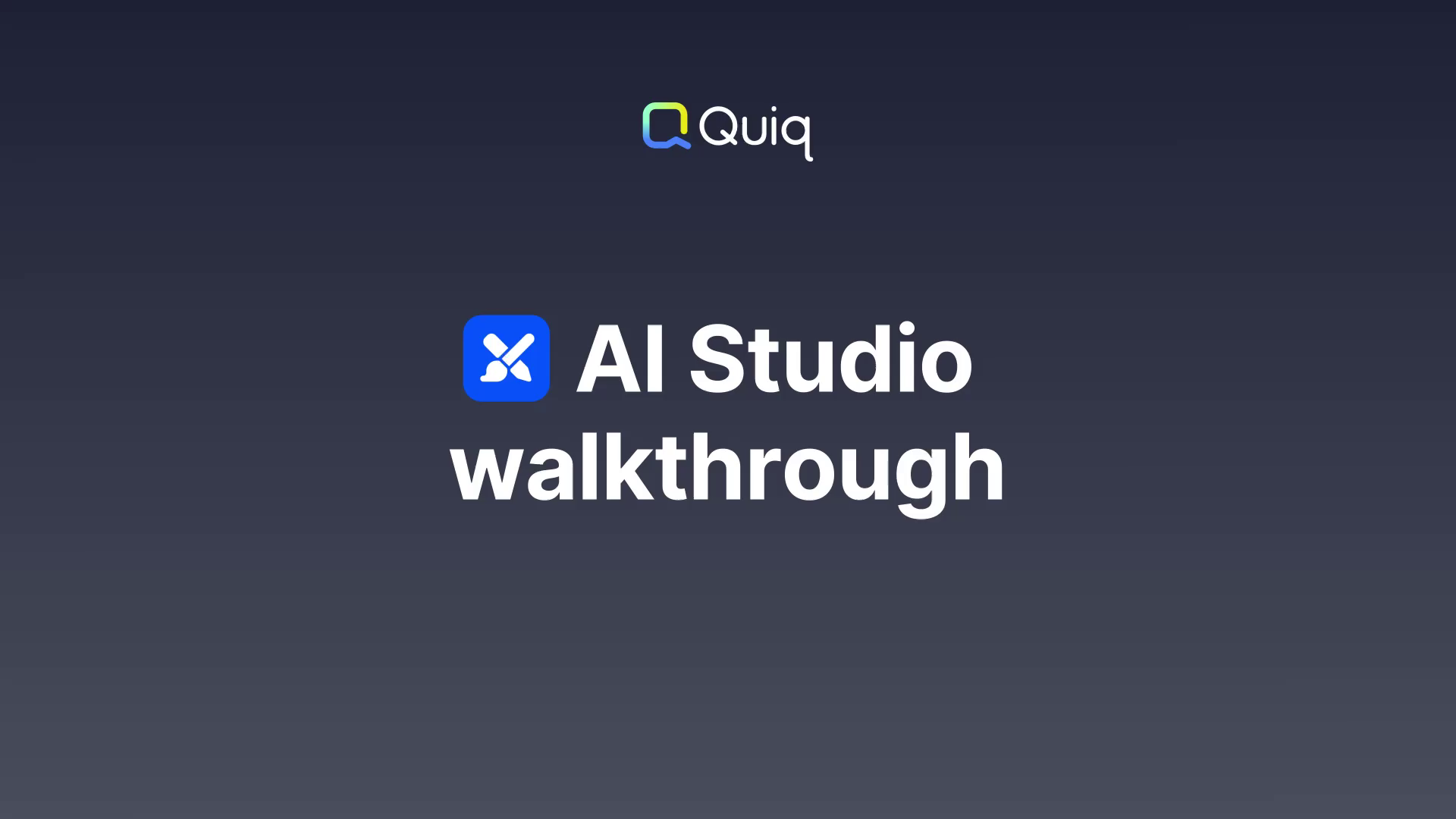 AI Studio walkthrough